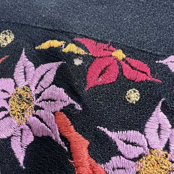 Harari Blouse Women’s Small Multicolor Floral Embroidered Artsy Forest Fairy - Picture 4 of 10